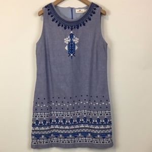 Vineyard Vines Chambray Embroirded Dress Shift 6